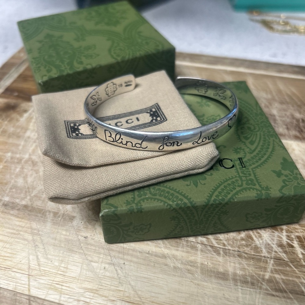 Gucci Silver 'Blind for Love' Bracelet